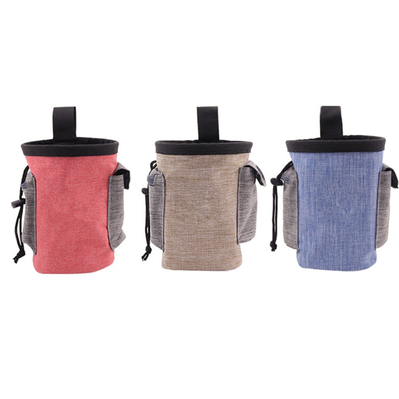 Bolsa de comida para mascotas multifuncional, ajustable, impermeable, bolsillo de entrenamiento, bolsa portátil para aperitivos, suministros para mascotas