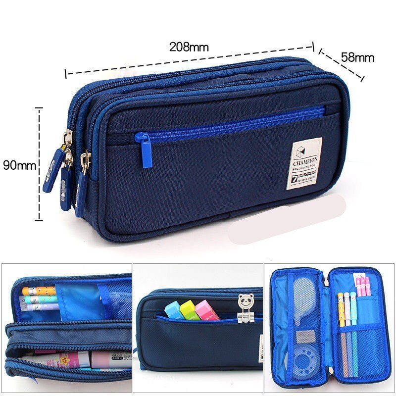 Pencil Case Stationery Cute Boys Girls Pencil Cases Storage Pen Bag Box Large Capacity Student School Office Supplies: A2