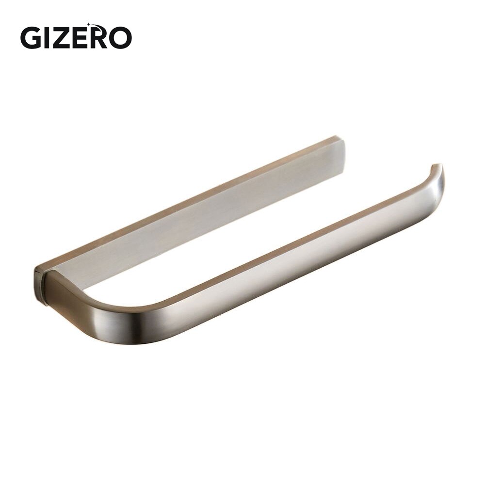 GIZERO Bathroom Towel Rack Solid Brass Towel Bar Antique/Chrome/Brush/Golden Towel Holder Hanger Wall Mounted ZR2225: Brush
