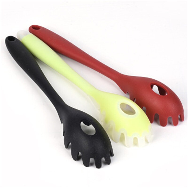 Long Handle Pasta spoons Spaghetti Spoon Fork Server Silicone Pasta Noodles Scooper Kitchen Cooking Utensil
