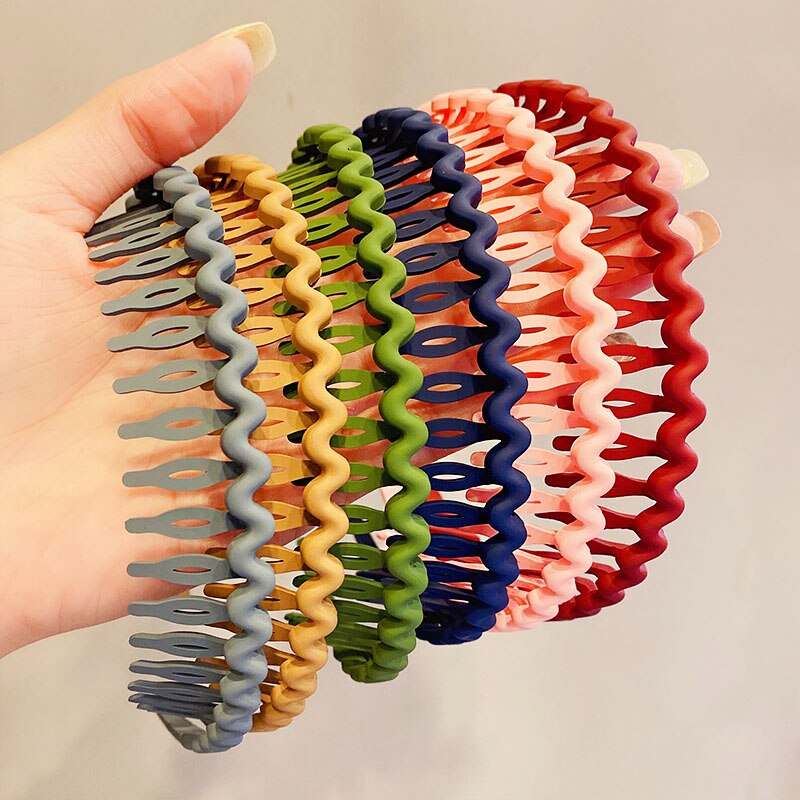 Diademas mate simples con ondas coloridas para mujer, aros para el cabello gruesos, diadema dulce, accesorios para el cabello a la