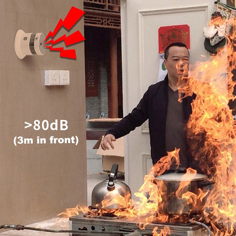 Smoke Detector Alarm with Built-In 10-Year Battery Fire Alarm Detector 80dB VDX99