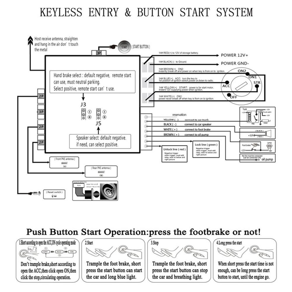 Keyless Entry System Start Stop Car Alarm System Start Stop Button Car Central Lock Auto Alarm Remote Engine Start