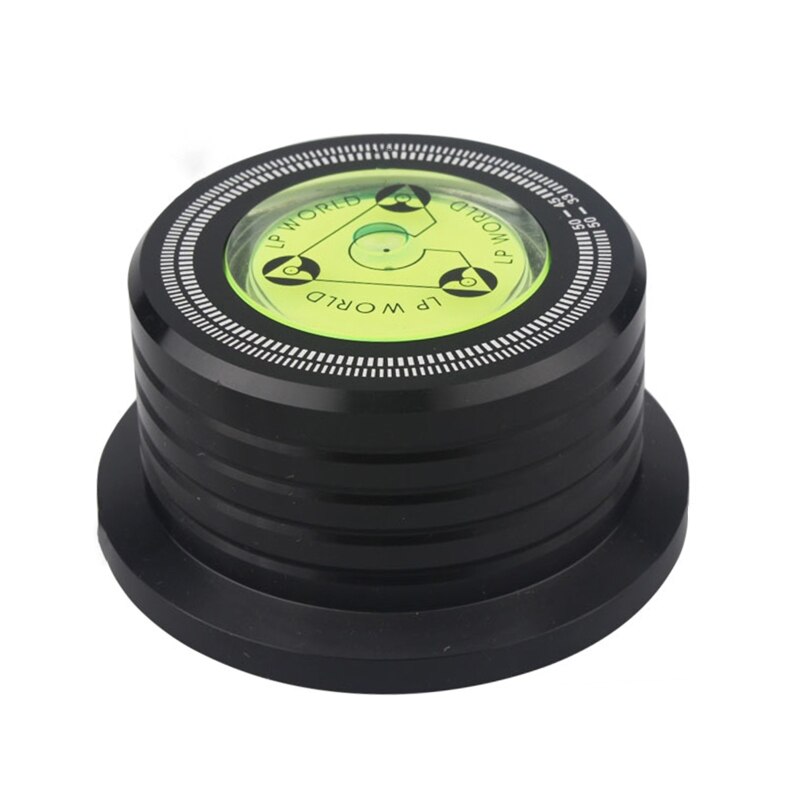 Universal 50hz lp vinyl pladespiller disc pladespiller stabilisator med niveau aluminiumslegering vægtklemme: 4 nb 403095- bk