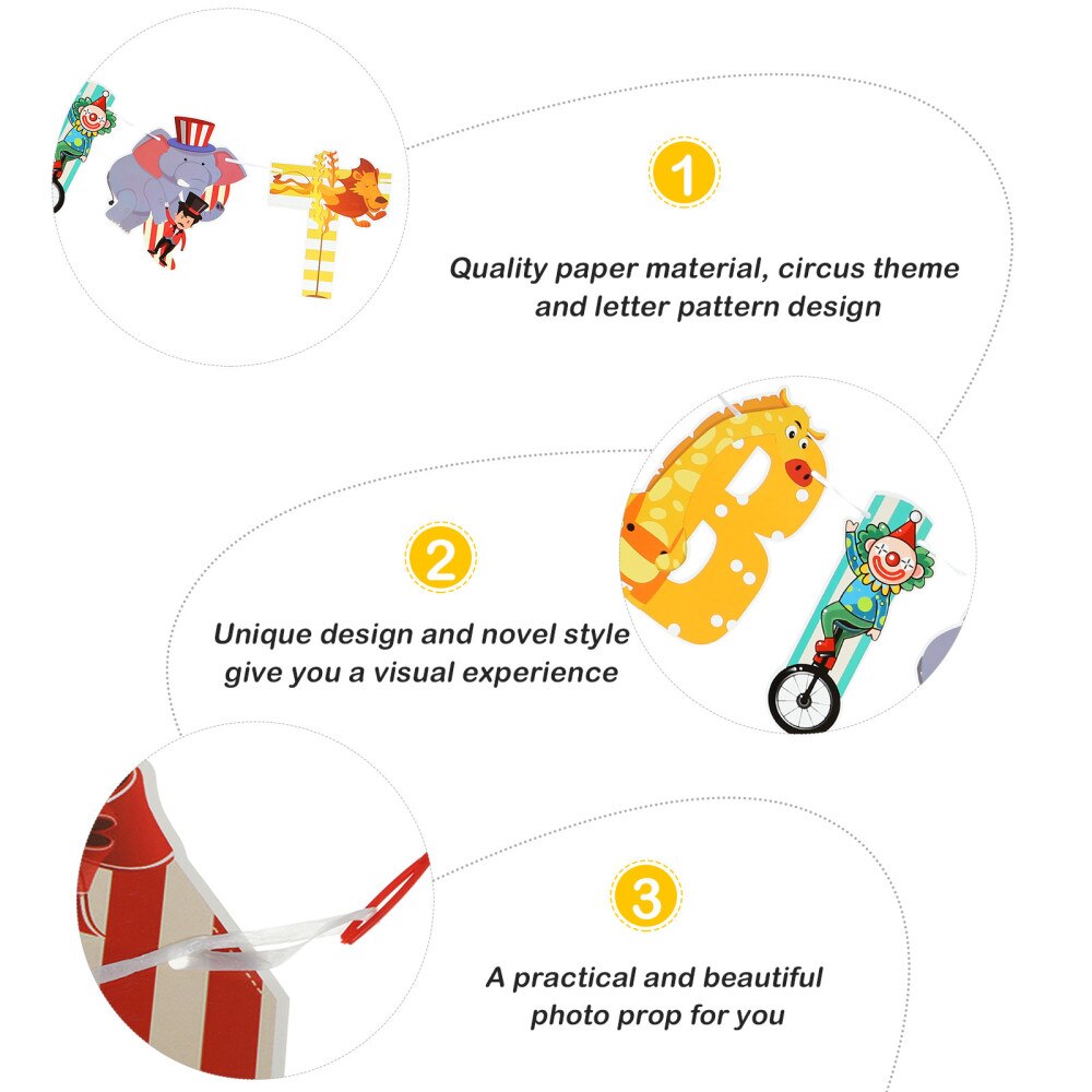 2 Set Circus Themed Birthday Party Banners Party Hanging Decors Party Decorations