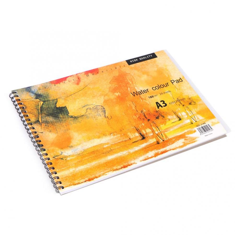 A3 Pastel Paper Pad Watercolor Paper Sketchbook Notepad Diary Notebook for Painting Drawing