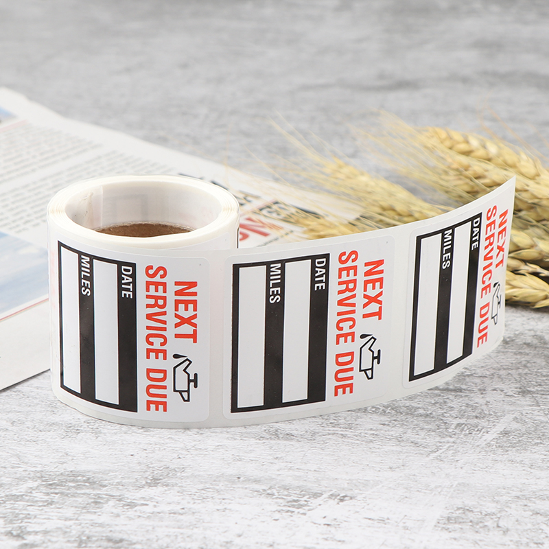 100pcs/roll Oil Change Service Reminder Stickers Window Sticker Adhesive Labels Car