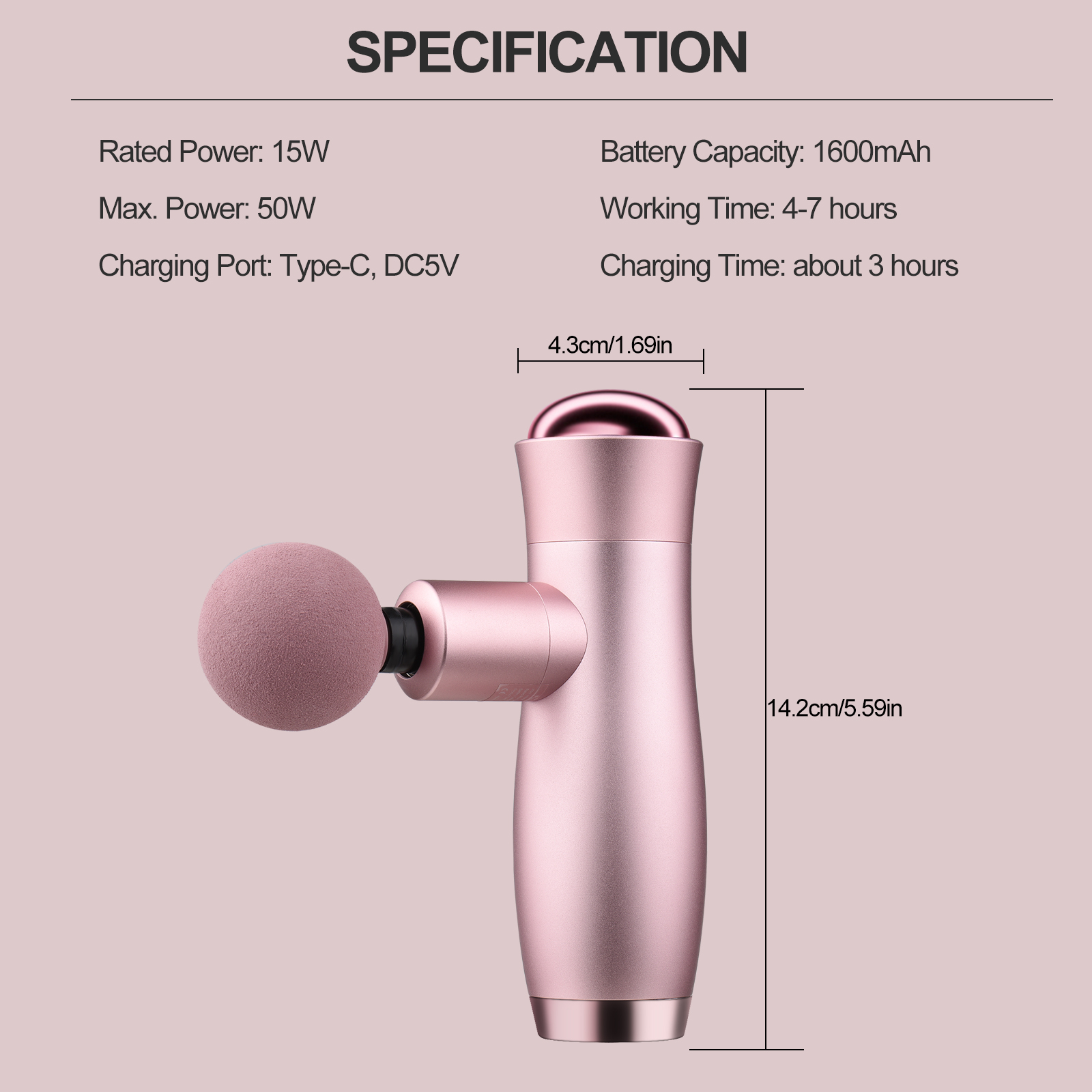 Massage Gun Muscle Relaxation Massager 4 Powerful Vibration Speeds Electric Body Massage Gun with 3 Replaceable Massage Heads