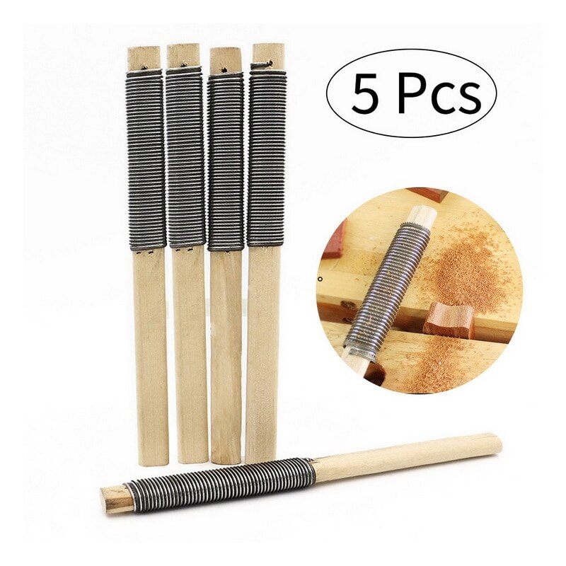 5Pcs Multipurpose Wood Rasp Wooden Handles Rasp File For Wood Metal Plastic Woodworking Rasp File for Wood Metal Plastic: Default Title