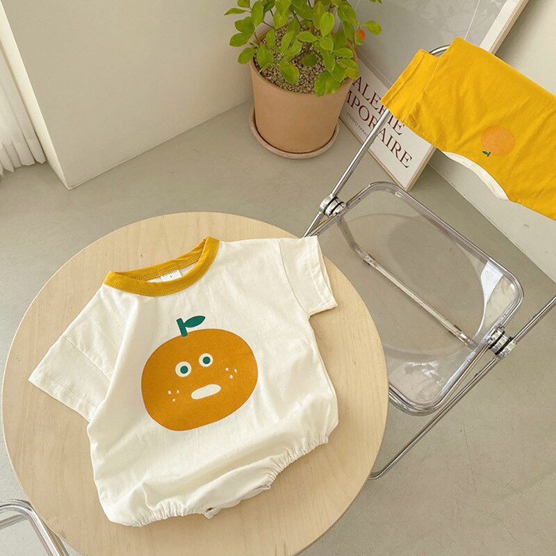 Koodykids Zomer Baby Meisje Jongen Bodysuits Peuter Jongens Outfits Apple Gedrukt Rompertjes Zachte Katoenen Jongens Meisje Kleding