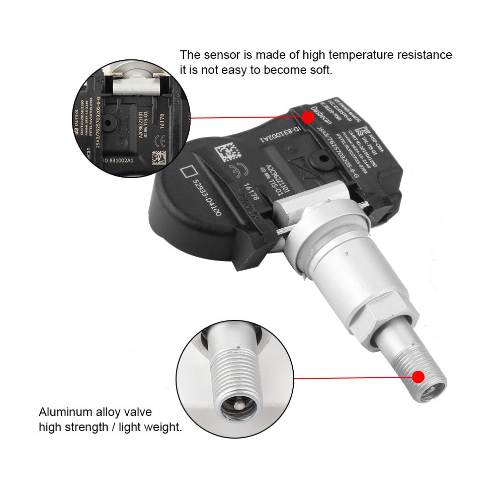 G-Onderdelen Auto Bandenspanning Monitor Sensor Systeem Tpms 433 Mhz Fit Voor Hyundai Kia 52933-D4100 52933-F2000 52933-D9100