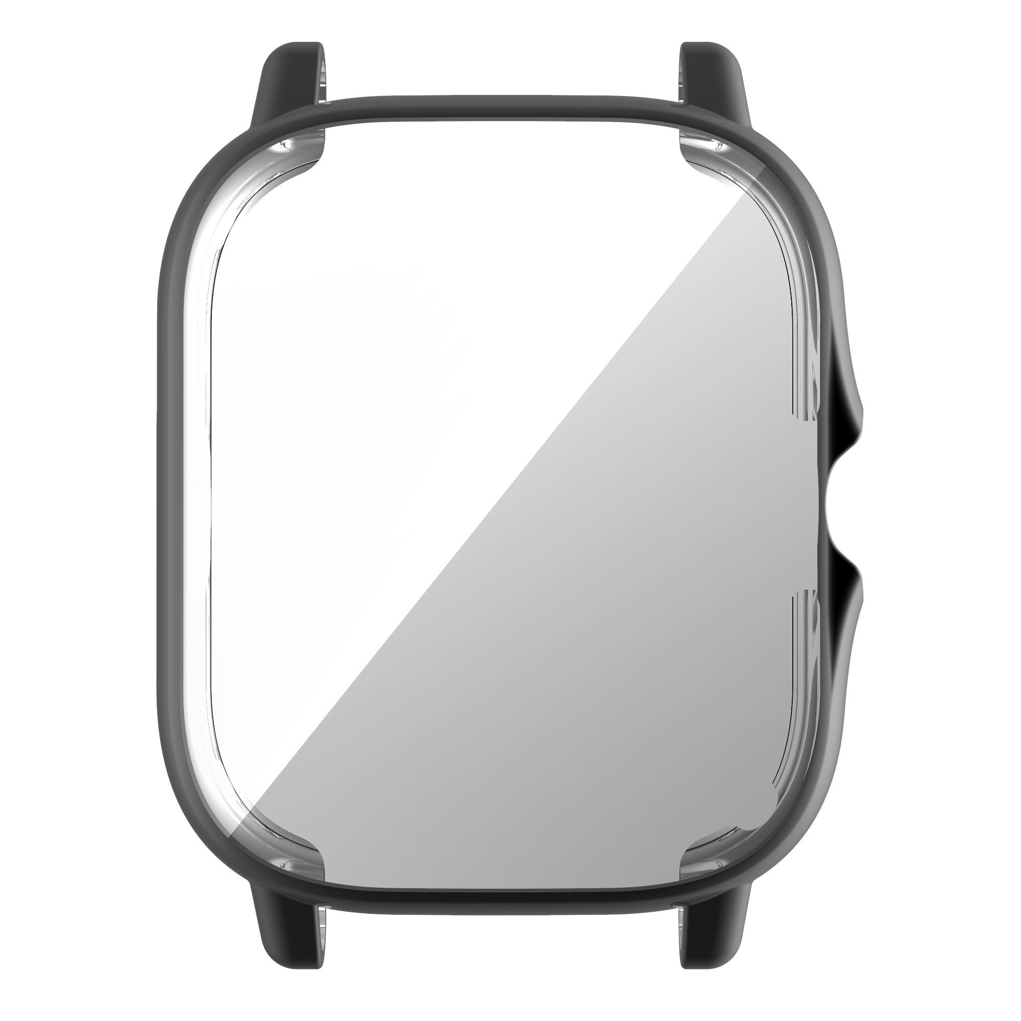 Funda protectora de TPU para Amazfit GTS 2/2e/3/4, funda protectora de pantalla para Huami Amazfit Bip U/GTS 2 Mini, carcasa protectora para reloj: L / Negro