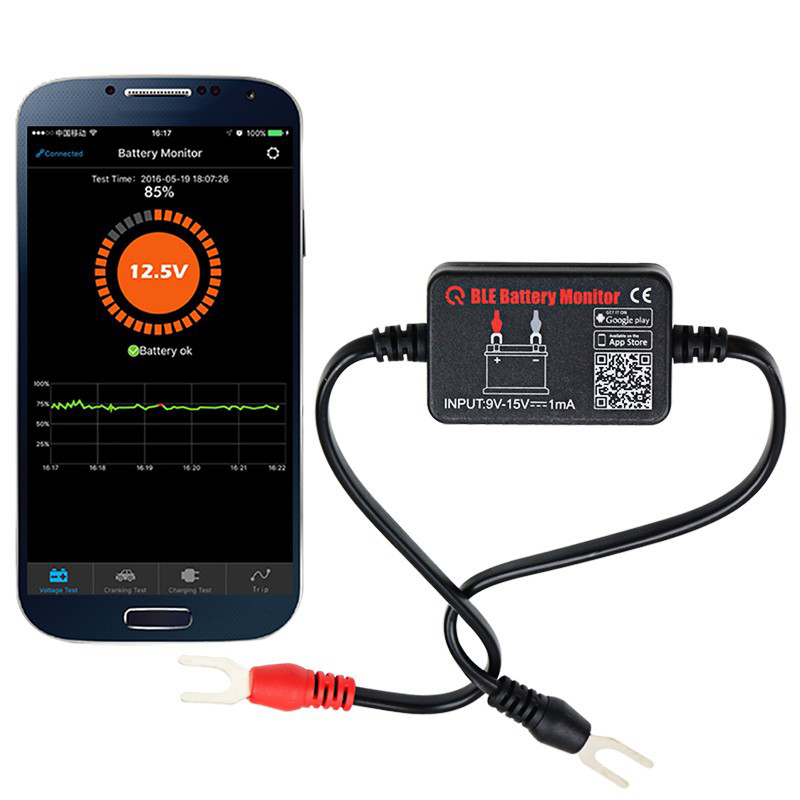 Batteri monitor  bm2 on telefon app bluetooth 4.0 enhed alle bil 6-20v batteritester