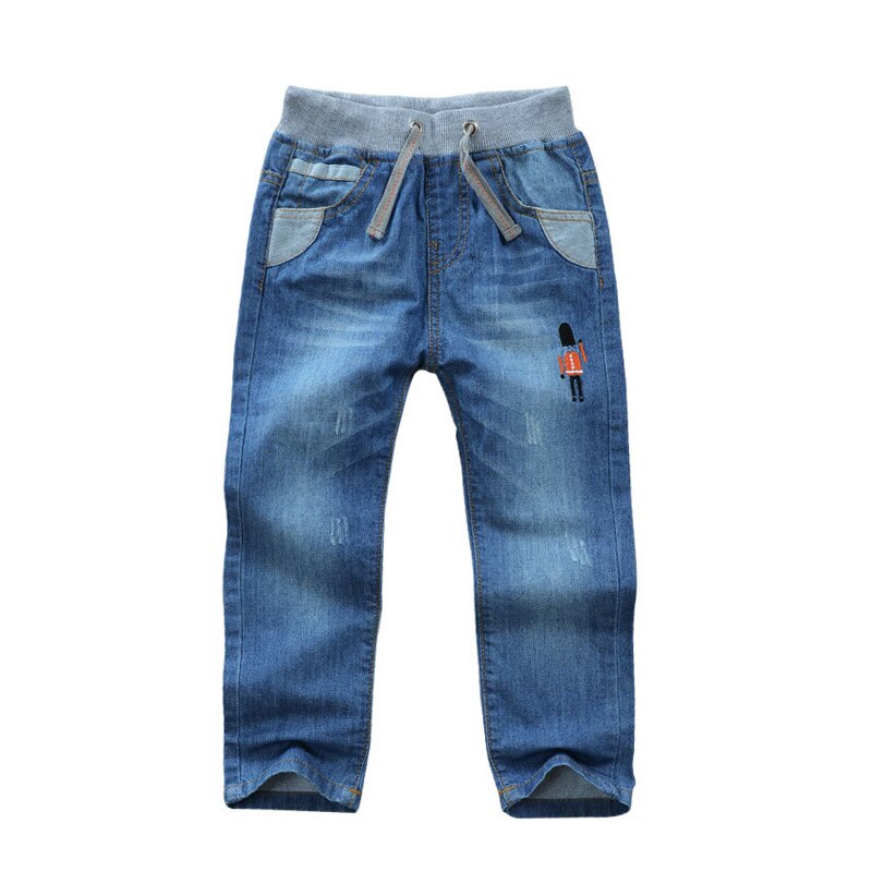 Lente Mode kids Jeans casual Jongen broek broek zomer Katoenen kinderkleding Elastische Taille Marineblauw Denim Broek 2- 9 jaar