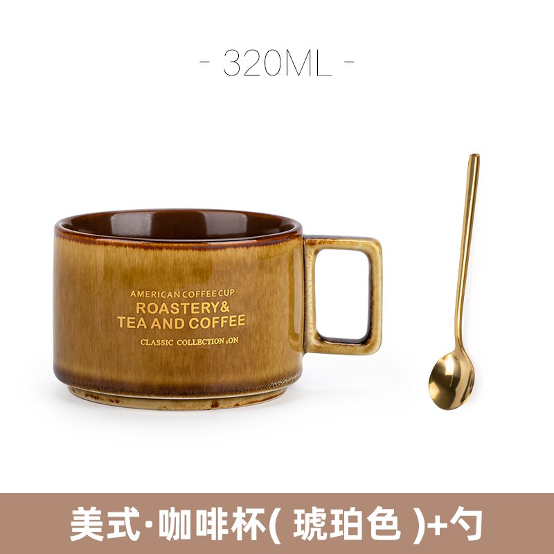 Black Luxury Ceramic Coffee Cup and Saucer Set Bone China Dinnerware Coffee Cup Sets Vaso Para Cafe Mug BD50CS: style7