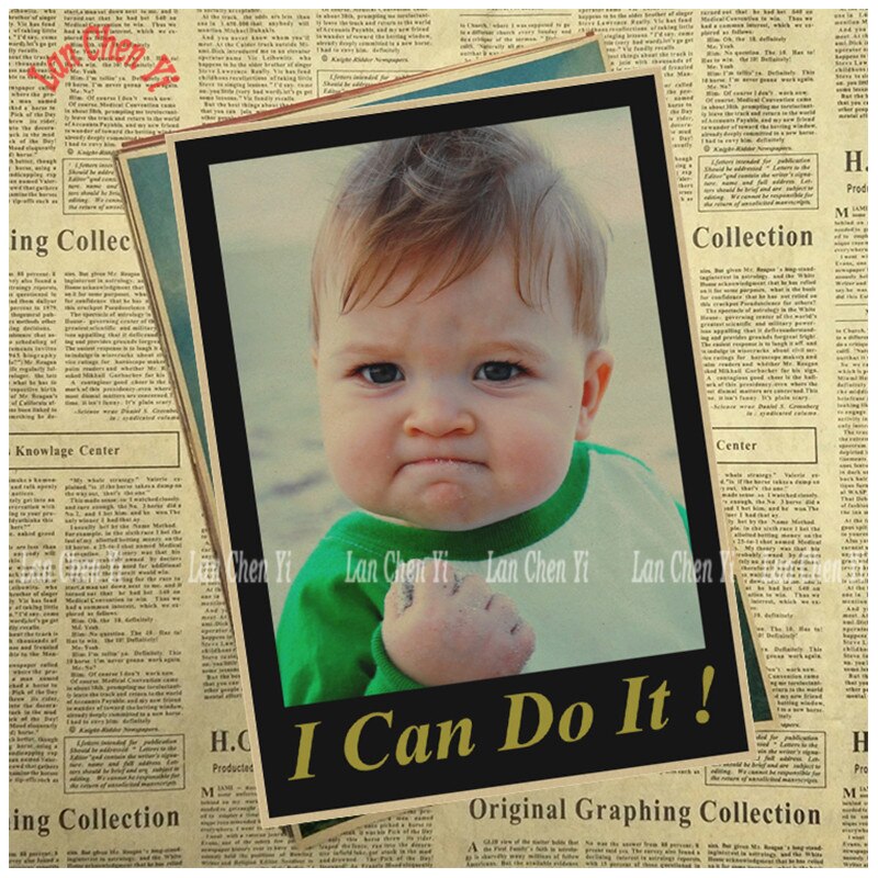 Ik kan het doen kraftpapier poster cafébehang interieurdecoratie: 4230cm