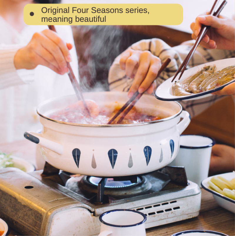 Household Four Seasons Large Capacity Enamel Stew Pot Pot Gas Induction Cooker Special Use Simple Thickened Soup Stew Cooker