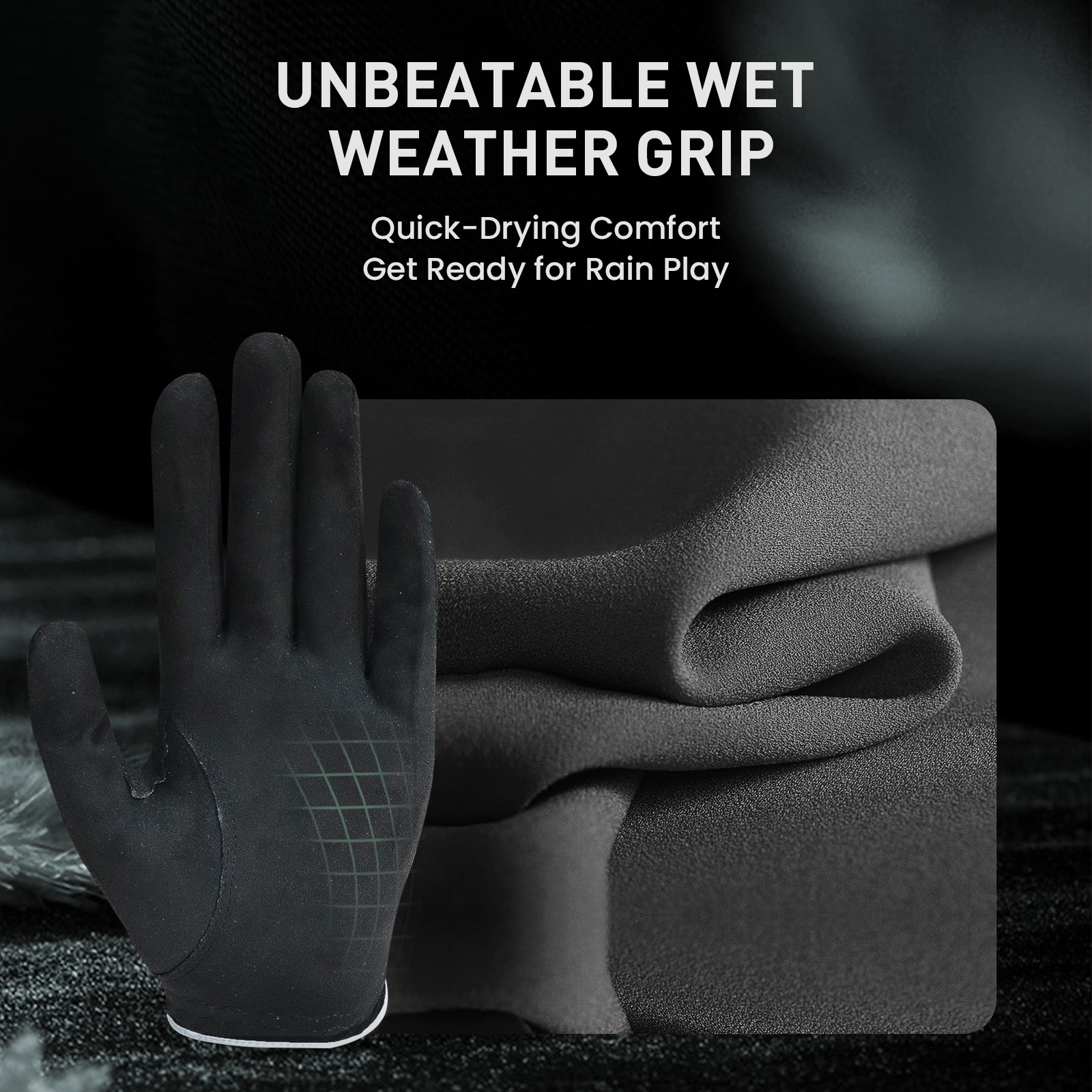 Lot de 3 gants de pluie de golf respirants pour hommes, main gauche droite, poignée toutes saisons, noir, gris, vert, S M ML L XL