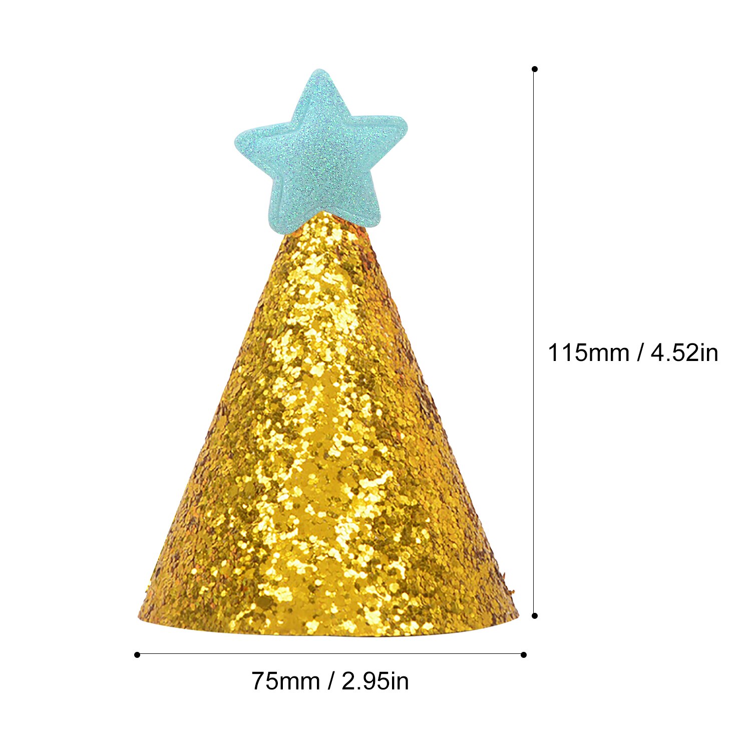 2PCS Pet Birthday Hats Glitter Star Decor Cat Hat DIY Party Costume Hats Pet Supplies Adjustable Hat Pet Birthday Party Decor