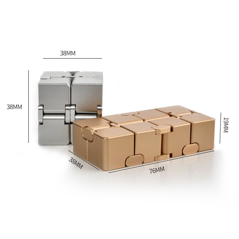 Multicolorido parafuso prisioneiro dobrável cubo liga de alumínio infinito cubo mágico flip bolso cubo divertido cubo dedo brinquedo criativo brinquedo descompressão