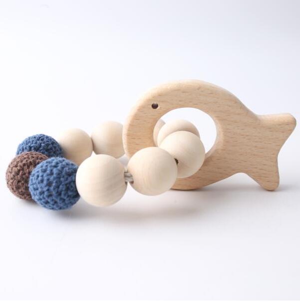 DIY Ambachten Armbanden Met Vis Vorm Accessoires Voor Baby Rammelaar Speelgoed Niet giftig Gehaakte Kralen Food Grade Materialen Bijtring: type 2