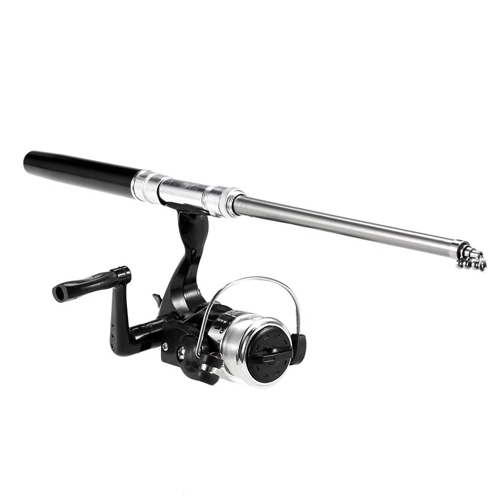 Długopis wędka i kołowrotek Combo zestaw mini teleskopowa kieszeń wędka kołowrotek żyłka przynęty miękkie przynęty przynęta typu Jig