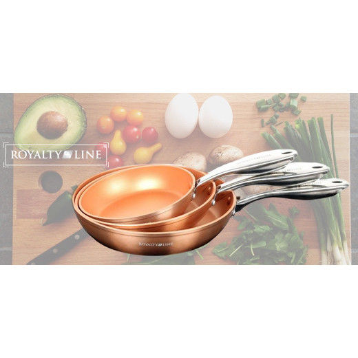 Pack 3 casseroles professionnelle cuivre cuivre fait ligne royale