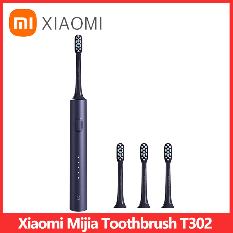 XIAOMI Mijia Spazzolino elettrico sonico T302 3 colori 4 testine IPX8 Impermeabile 360 ° Ricarica senza fili 4 modalità Pulizia dei denti