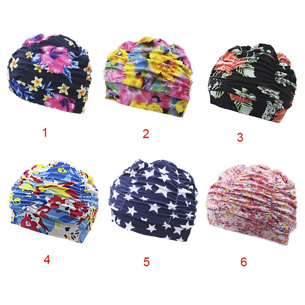 Dames badmuts met bloemenprint, zwembadhoed, strand, surfen, lang haar, oorbescherming, zomer strand badmutsen, gratis maat