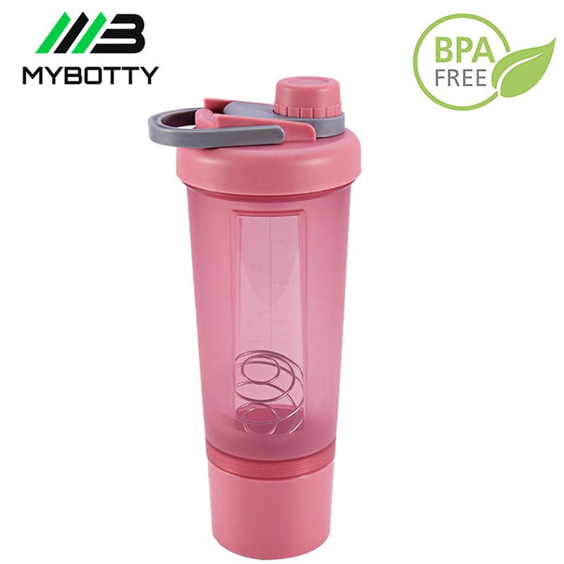 Mybotty kvinne gym proteinpulver shaker flaske med blanding ball jente vannflaske lekkasjesikker drikke fitness ernæringsflaske