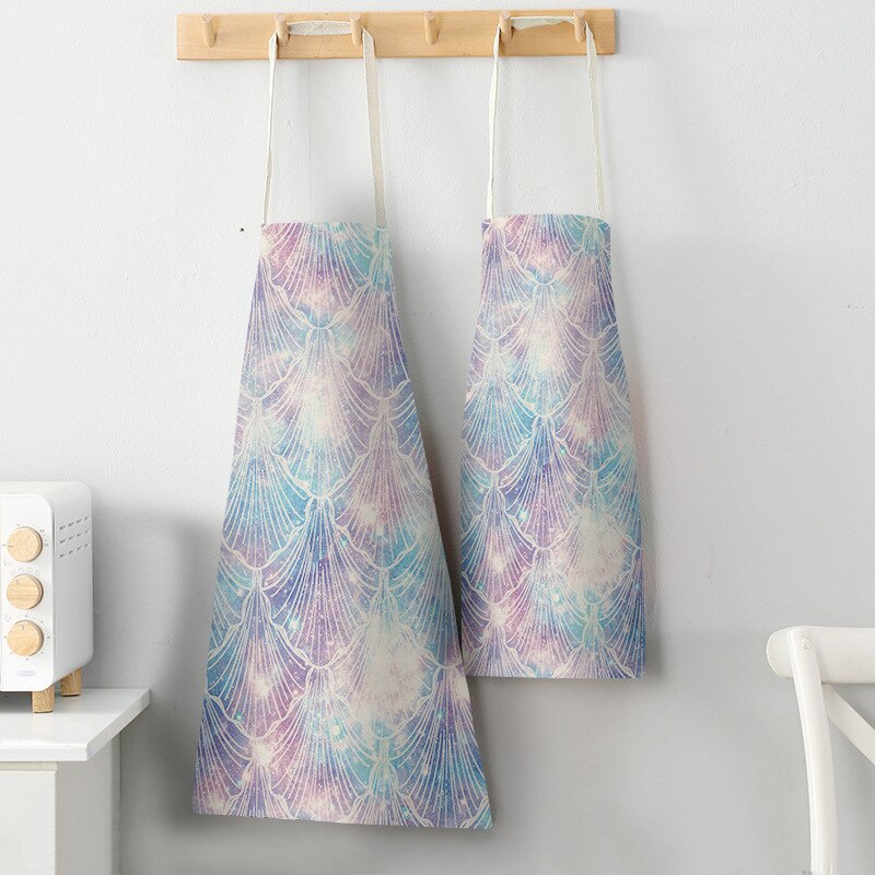 kid apron Kawaii Girl Mermaid Printed Sleeveless Aprons Kitchen Women Cotton Linen Pinafore Home Cooking Baking Waist Bib