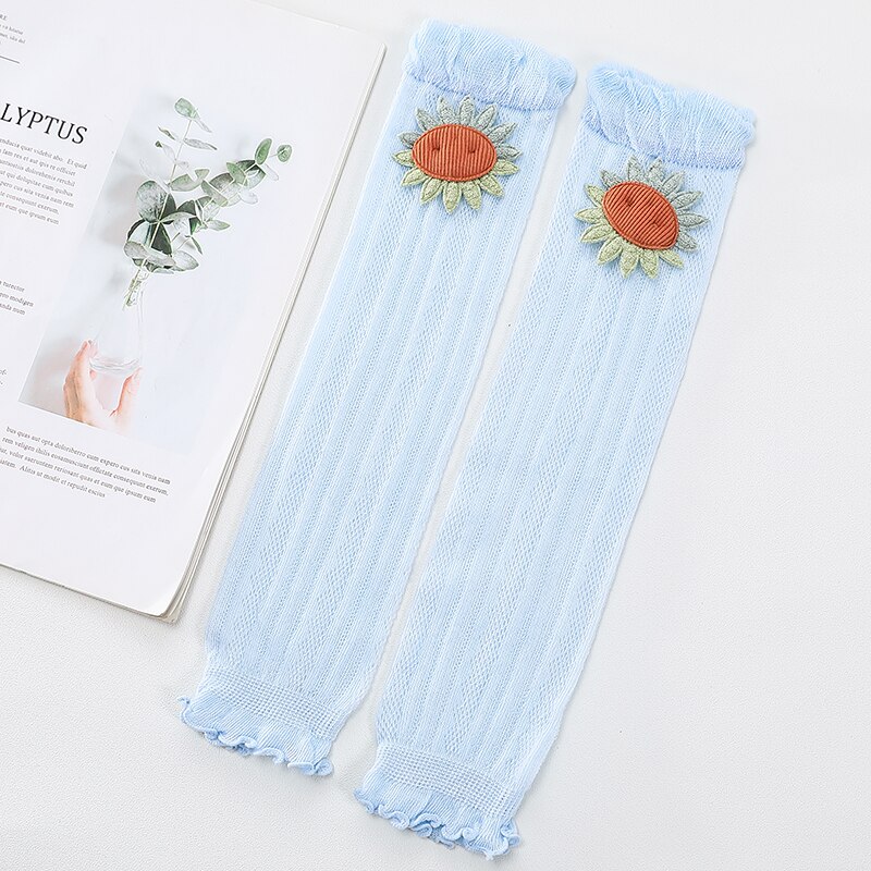 Scaldamuscoli ginocchiere lavorate a maglia sottili gomitiere per bambini calzini lunghi Baby Kid Boy Girl Cotton White Knee Support Knee Protector: blue