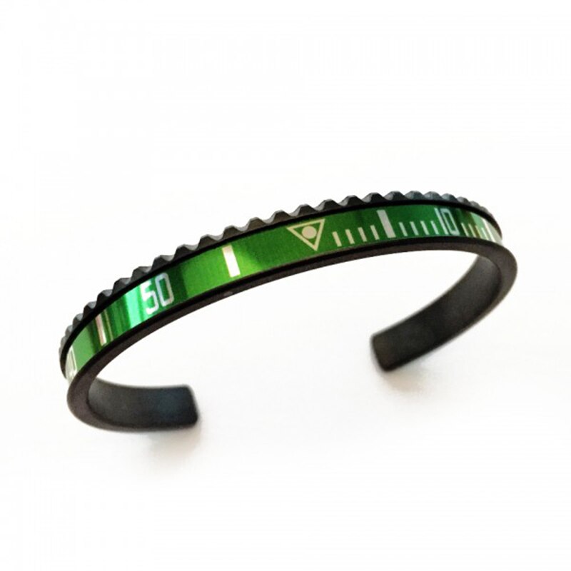 Aço inoxidável manguito pulseiras famosa marca preta pulseira de carro da motocicleta para mulheres s03: black-green