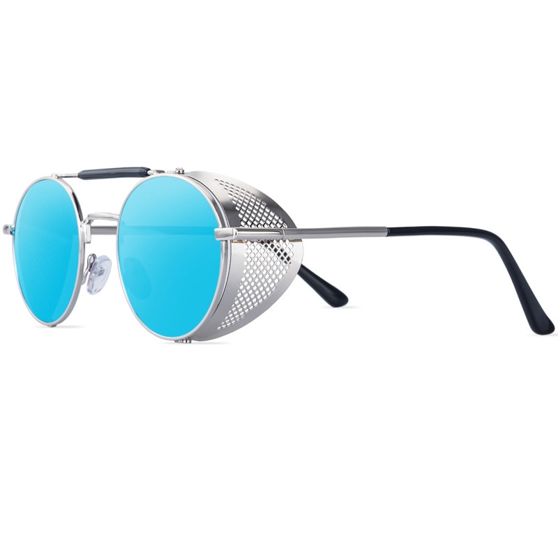 Retro runde metal solbriller mænd kvinder mærke steampunk vintage briller oculos de sol nuancer uv beskyttelse