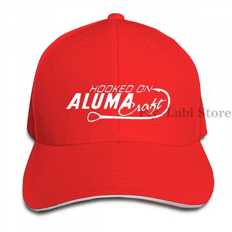 Hooked On Alumacraft Fishing Die Cut Baseball cap men women Trucker Hats adjustable cap: 1-Red