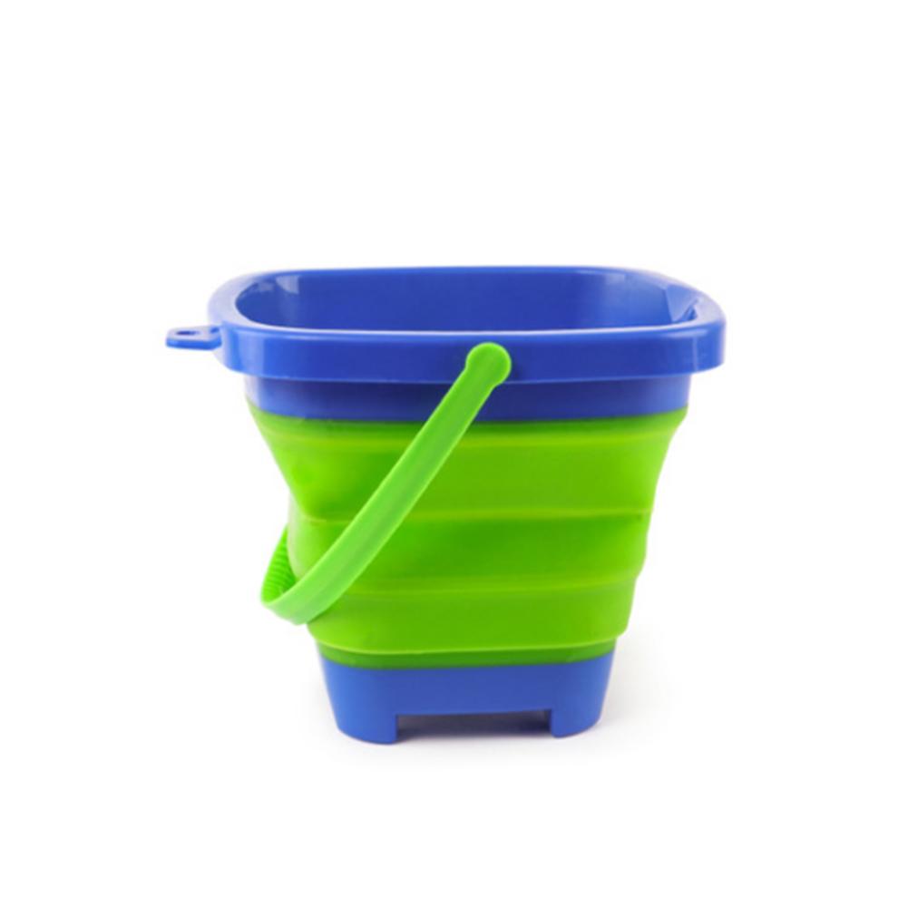 Sand Folding Bucket Summer Beach Toy Kids Water Game Shower Bath Toy Silicone Bucket Hand-held Barrel for Children Play Sand Toy: C