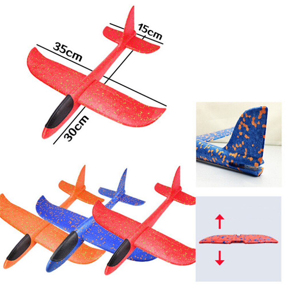 1Stck EPP Schaum Hand Werfen Flugzeug draussen Starten Segelflugzeug Flugzeug freundlicher Spielzeug 35*30*15cm Interessante Spielzeug farbe zufällig