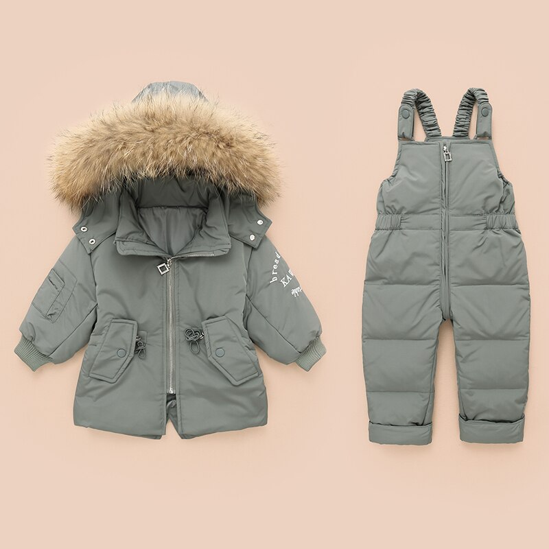 Winter Down Jumpsuit Voor Baby Boy Meisje Kleding Kleding Set Overalls Voor Kinderen 2 Stuks Set Peuter Snowsuit 0-3 Jaar