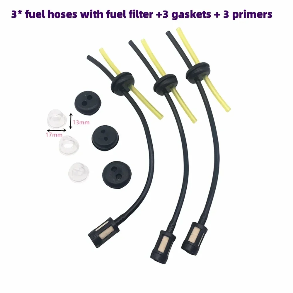 15 mm Vergaser-einstellen für Motorsense, 43 cc, 49 cc, 52 cc, Freischneider mit Dichtungsschlauch, Zündkerze, Benzinfilter für Motor- 40–5 44–5: Blau