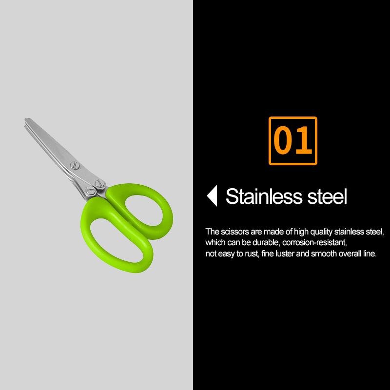 5 Lagen Keuken Schaar Versnipperd Gehakte Scallion Cutter Multi-layer Schaar Cook Tool Keuken Schaar
