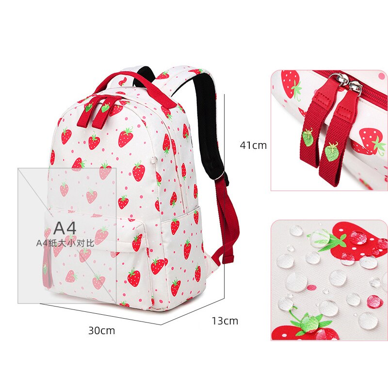 Atinfor imperméable à l'eau femmes fruits impression sac à dos adolescent sac à dos mignon fille voyage sac à dos sac à dos cartable