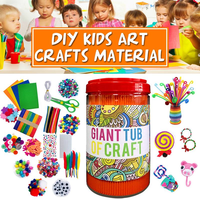 Diy Art Ambachten Pompoms Materiaal Multicolour Childrens Jumbo Craft Box Kids Art Craft Speelgoed Handwerk Materiaal Set Kind