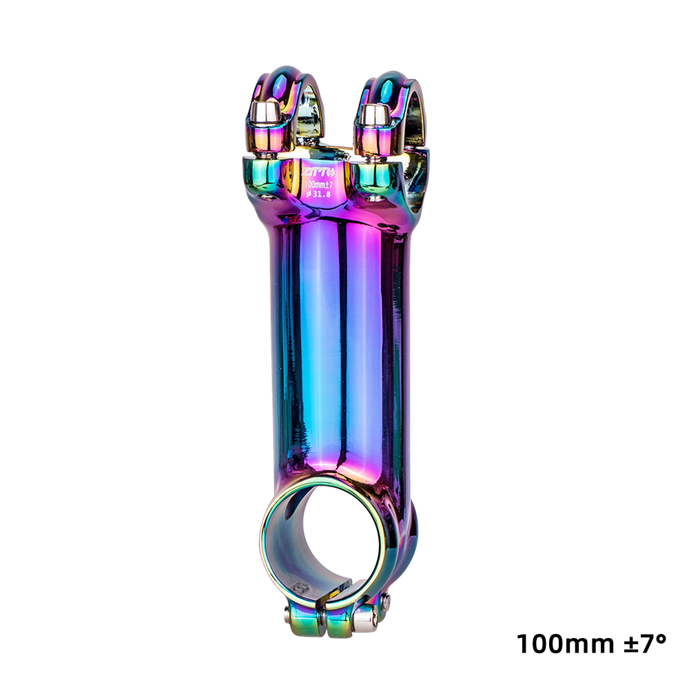 ZTTO Rainbow MTB Road Bike Oil Slick Stem 17 7 Degree 60 70 80 90mm High Strength Lightweight Fit 31.8mm Handlebar XC AM: 7degree 100 rainbow