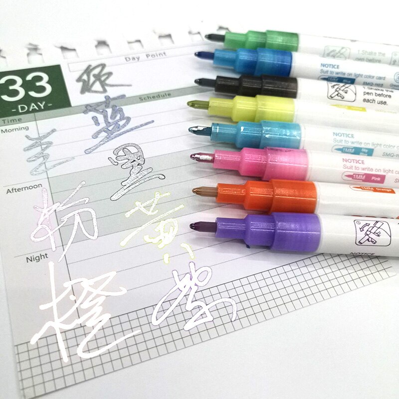 8 Color Double Line Outline Pen Double Colors Mark... – Grandado