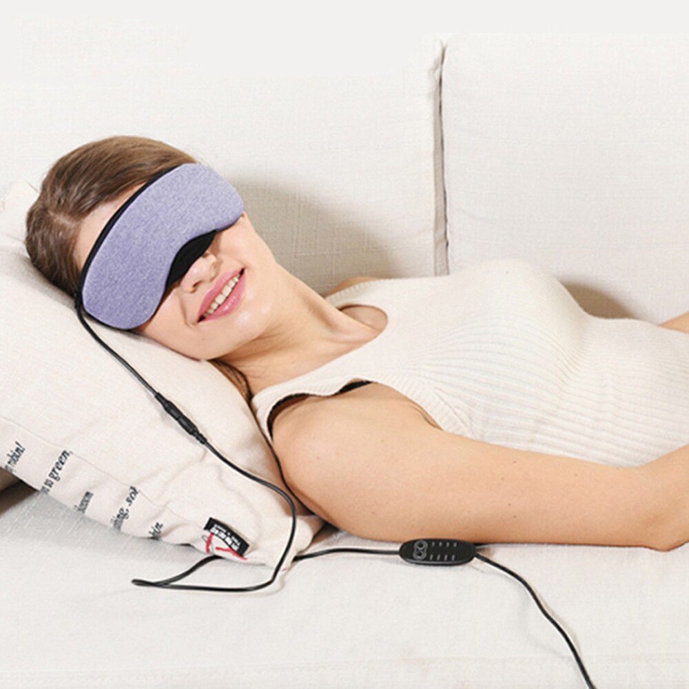 Mascarilla eléctrica con calor para los ojos, máscara para los ojos calentada, USB, con bolsa de hielo, lavanda, Herbal, con Control de tiempo y temperatura
