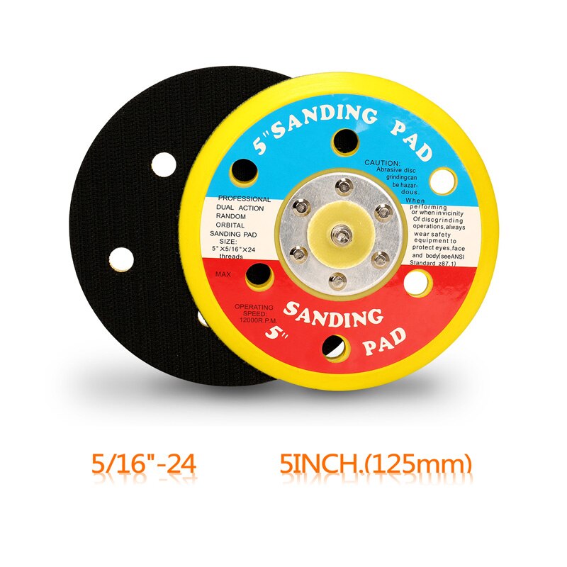 SPTA Backer Backing Plate Pad 2Inch/3inch/4inch/5inch/6inch Hook&amp;Loop For Air Sander Car Polisher Buffing -- Select Size: 5inches 5-16w-hole