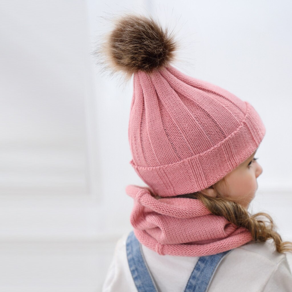 Ensemble bonnet écharpe pour enfants | Lot de 2 pièces, bonnet d'hiver en tricot torsadé solide, mignon écharpe chaude, chapeau czapka i komin colortin
