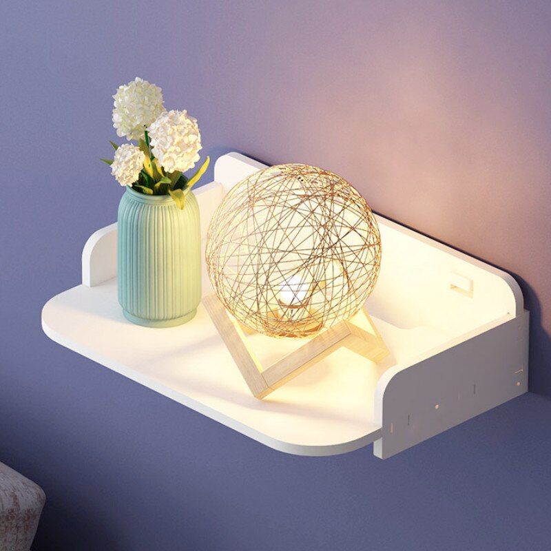 1PC Wifi Projector Router Shelf Storage Boxes Cable Power Plus Wire Bracket Box Wood-Plastic Wall Shelves Hanging DIY Home Decor