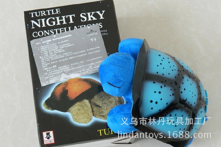 Lámpara de proyector de tortuga de peluche para niños, proyector de cielo estrellado de música, juguete luminoso para dormir, decoración de dormitorio, luz nocturna