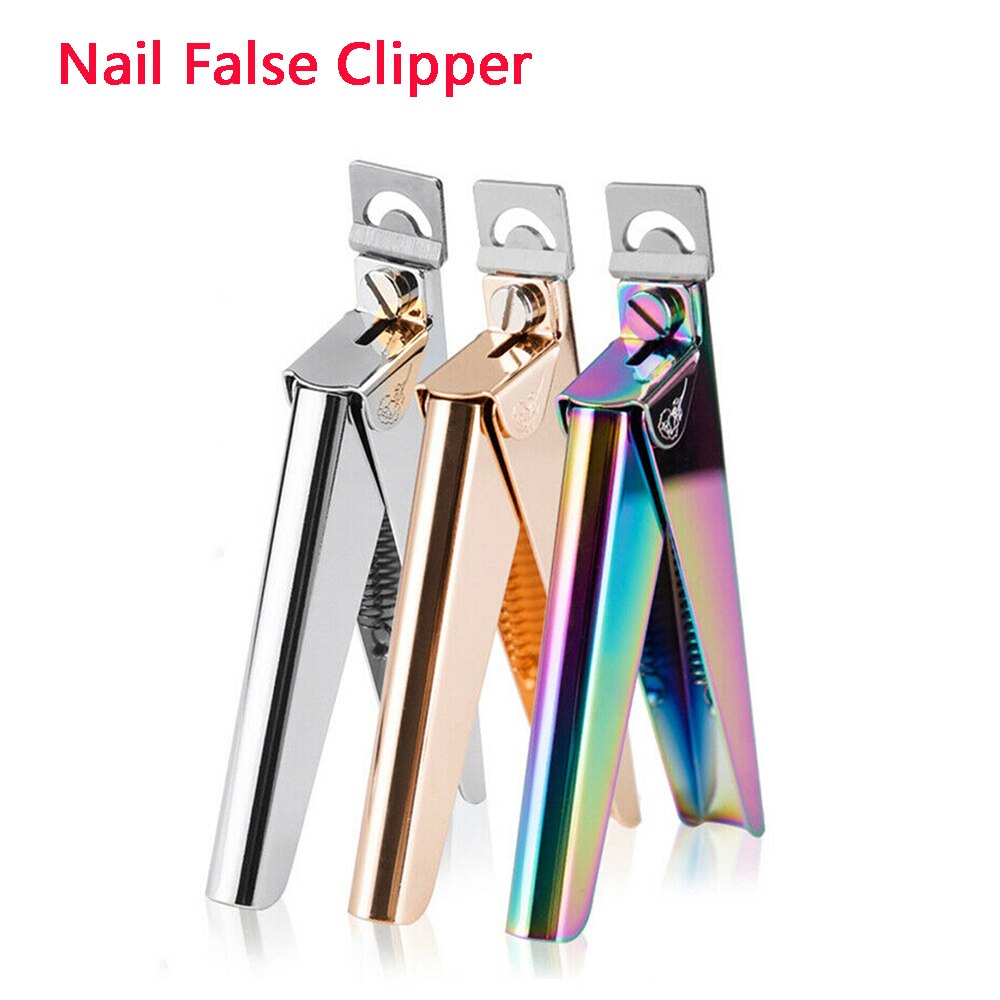 1Pcs Rvs Nail Valse Clipper Cutter Cuticle Schaar Rand Manicure Tips False Clipper Nail Art Accessoires Tool